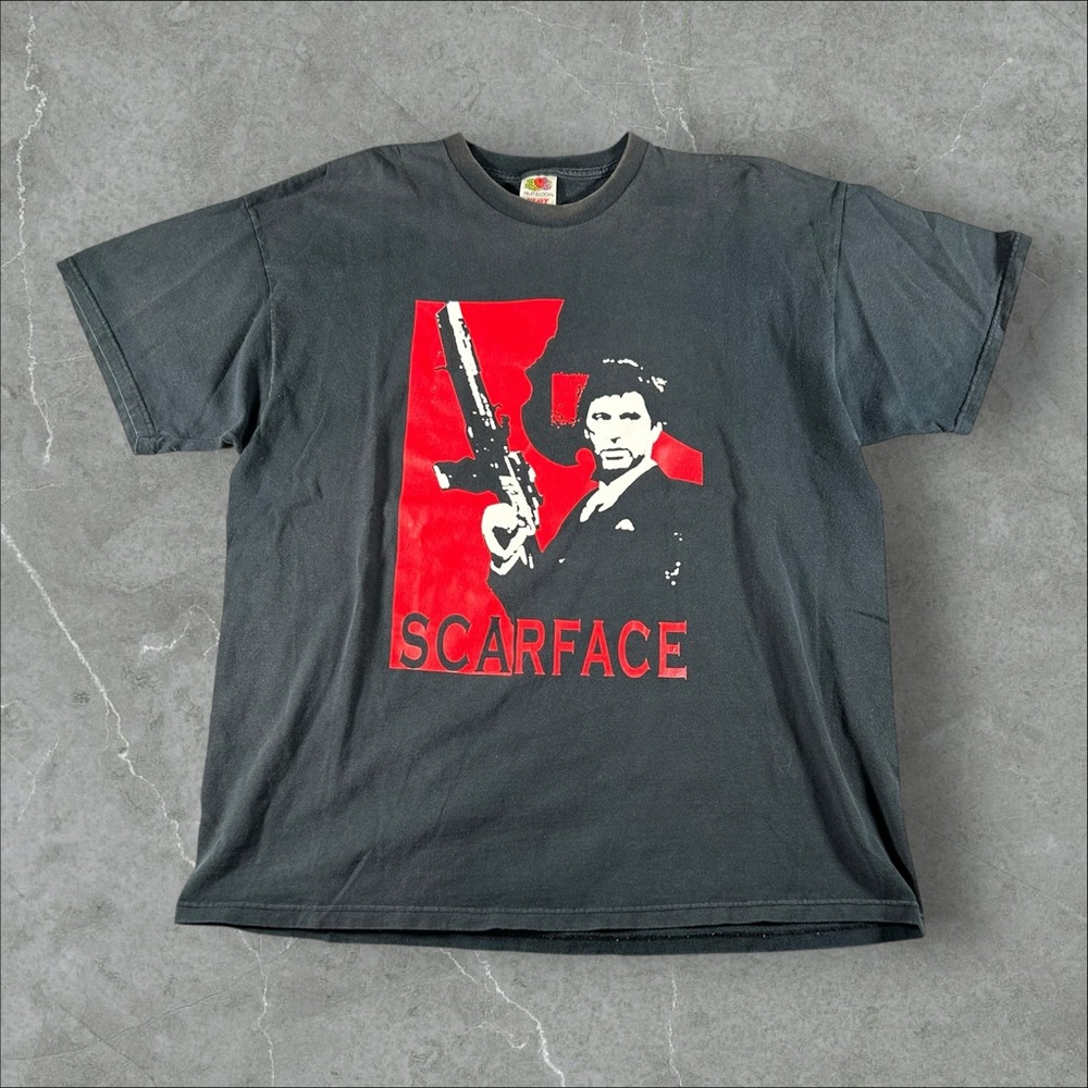 Vintage Scarface Shirt Mens‎ Small Black 2XL Black Red Movie Promo Bad Guys Mob